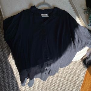 Posse Lula Oversized black linen button down